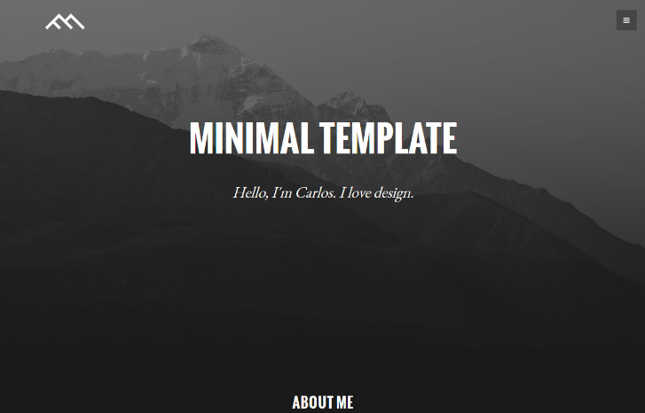 Minimal Dark - small and simple HTML template