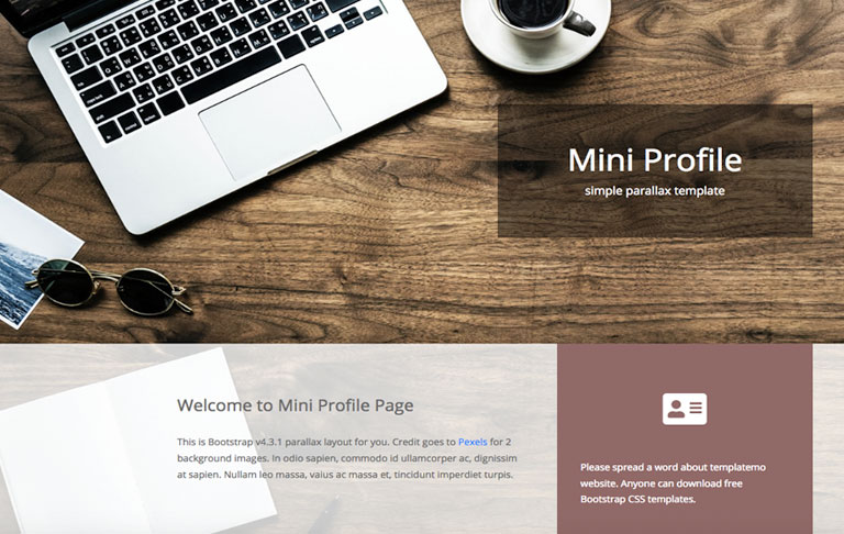 free css templates mini profile