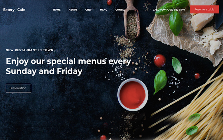 free css template for restaurant or bar website
