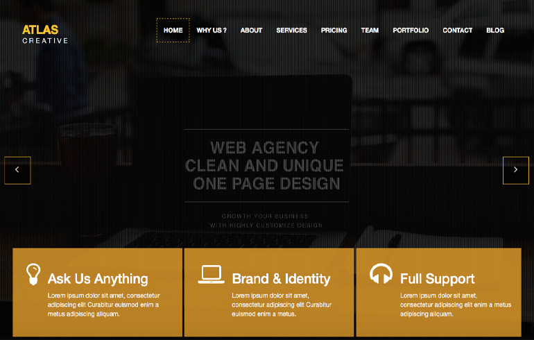 free css parallax website template