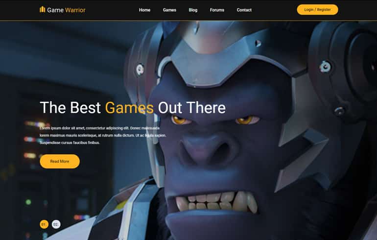 free CSS templates for game website