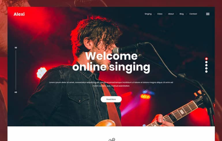 Free PSD Template for Online Singing Websites