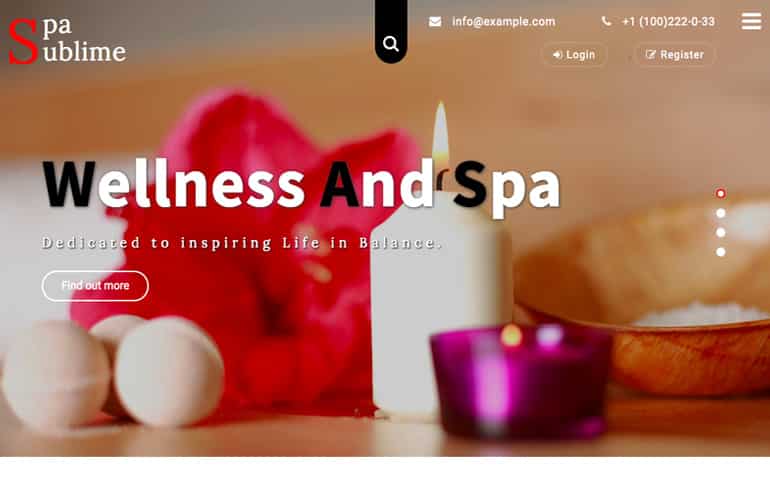 Free CSS for Spa business