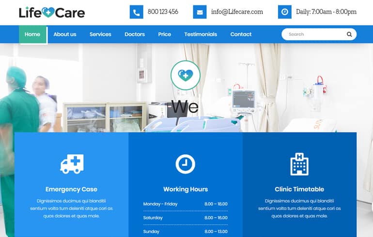 free css medical Website template