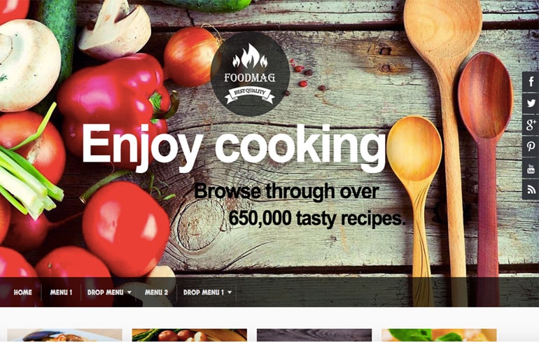 fre online recipe Blog Website template