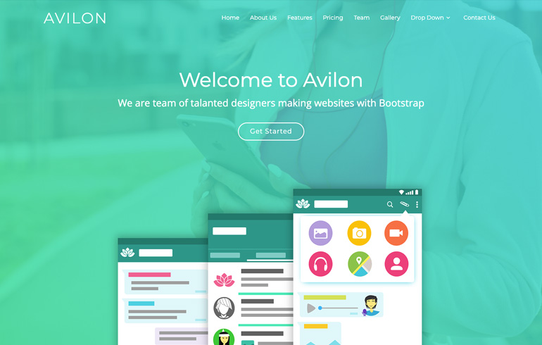 free css templates for app landing page