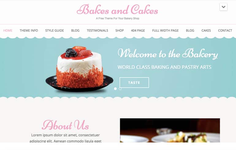 Bakes and Cake online Bakery template