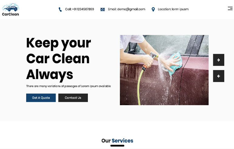 free css car cleaning template