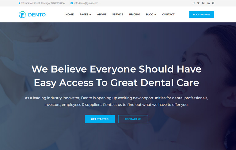 Free Css Website Template for dental care