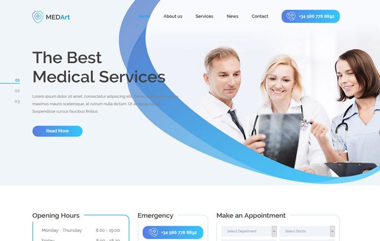 Free Css Website Template for medical service