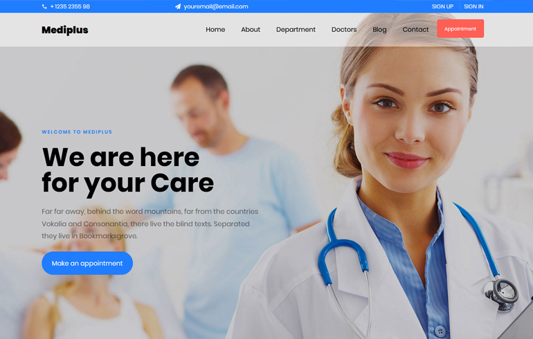 Free Css Website Template for Surgery