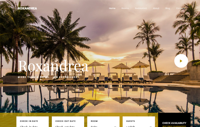 free hotel template accommodation