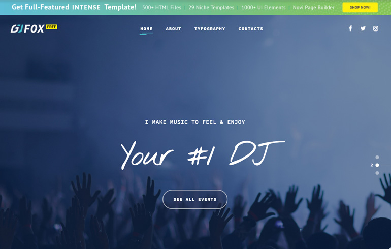 free HTML5 templates for DJ music business