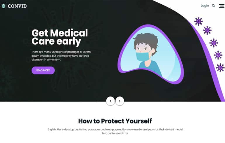 Free Css Website Template for medical service for covid 19