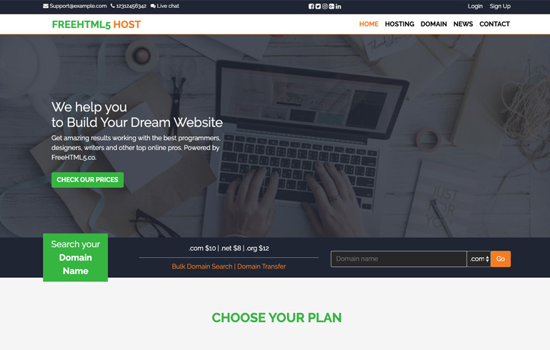 free templates for webhost