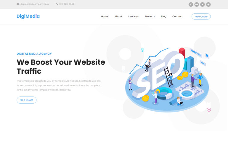 A Digital Marketing CSS Template : 100% free download