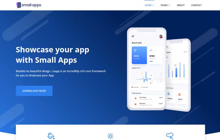 Small Apps : Free App Landing Website Template